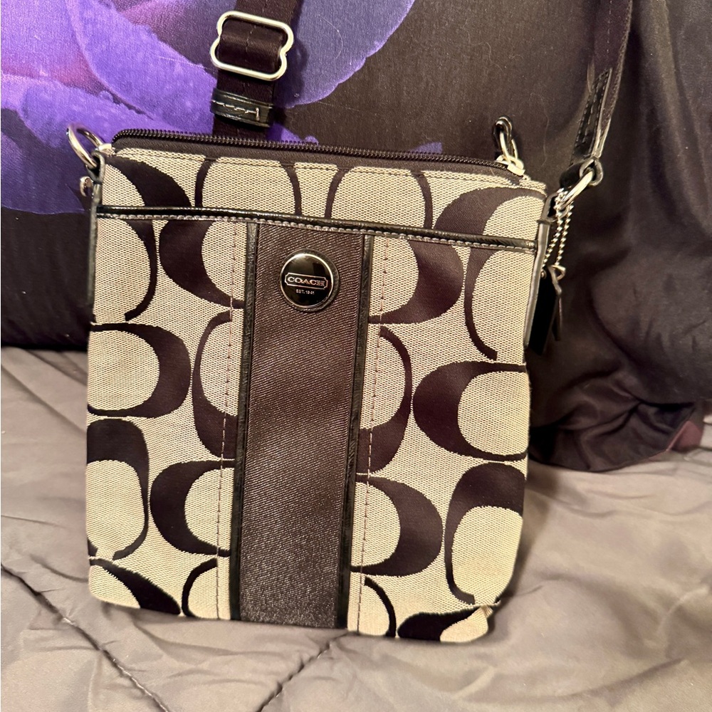 Coach Black and Tan Crossbody Bag